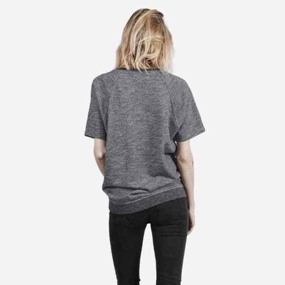 Everlane Short Sleeve Crew Neck Sweatshirt Top Heathered Gray Women's Size Small - Picture 3 of 9